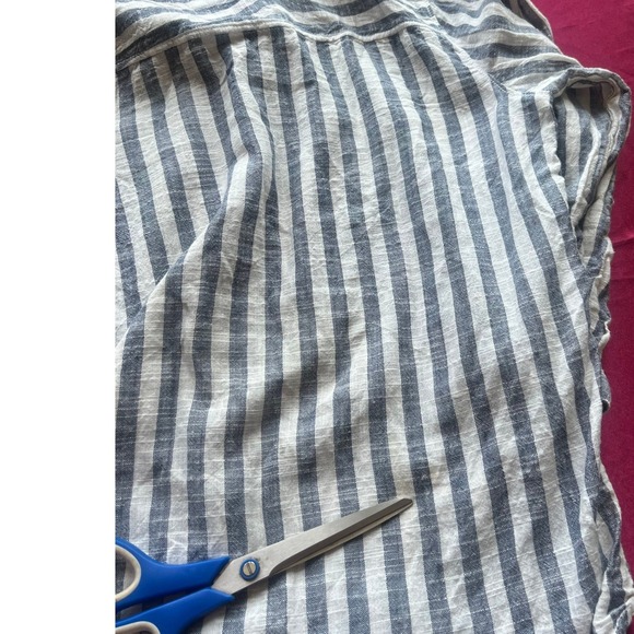 Abercrombie Fitch Women's Striped Button Up Shirt Blue White Cotton Size M - Picture 5 of 6